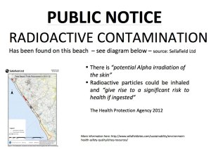 Radioactive Contamination warning sign for Cumbrian Beaches