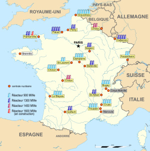France Nuclear Power Station map by Sting-Roulex45-Domaina, CC-BY-SA via Wikipedia